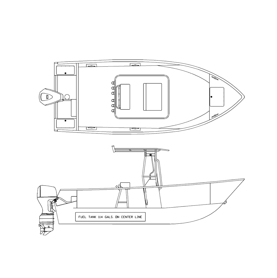 V2175 line drawing of the T-Top model