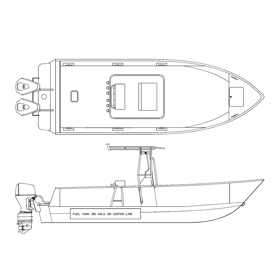 V2600 line drawing of the T-Top model