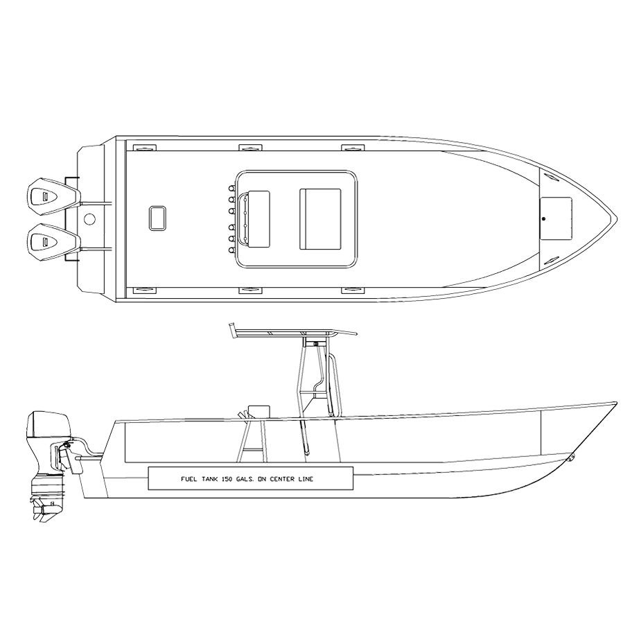 V2800 line drawing of the T-Top model