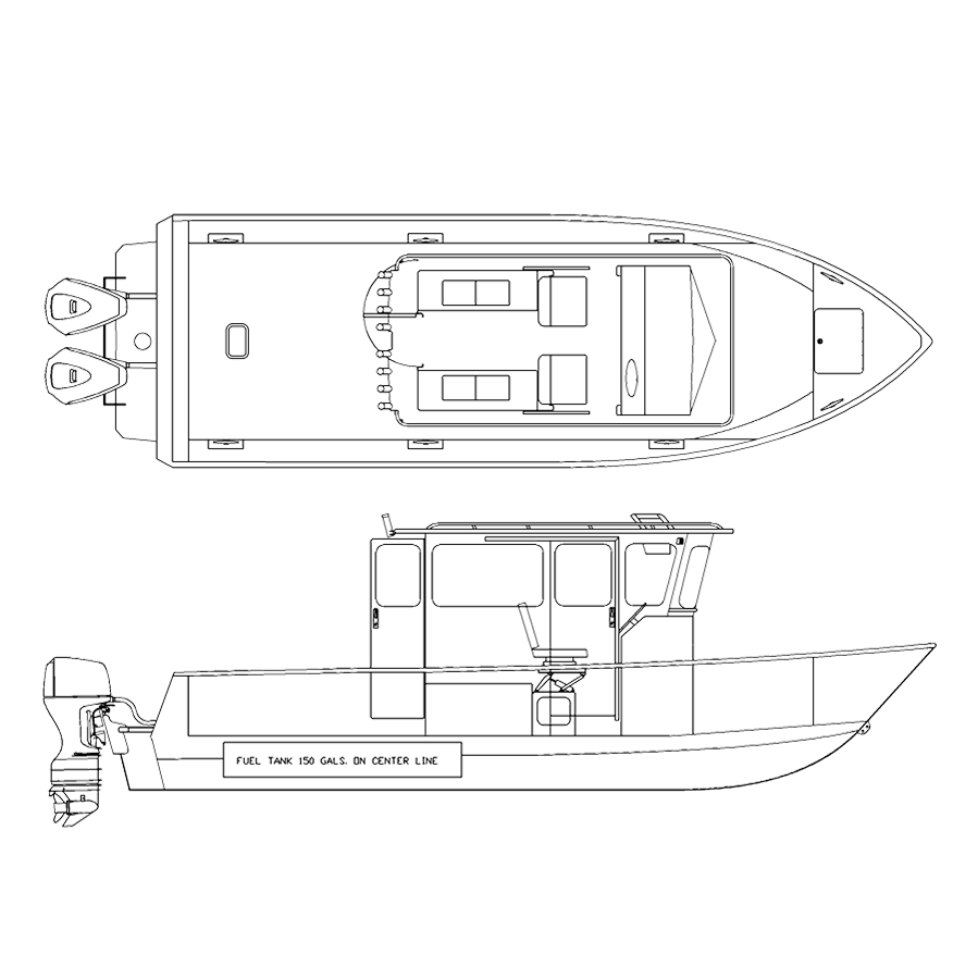 V2800 line drawing of the Walk Around Cabin 9